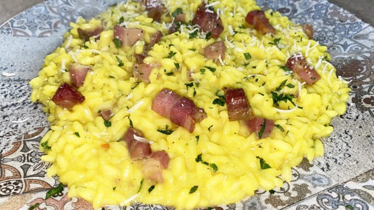 Ricetta del risotto con zafferano e guanciale